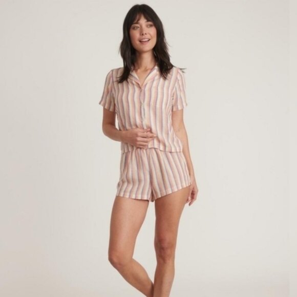 NWT Marine Layer Doze Short Sleeve PJ Pajama Top in Retro Ombre Stripe Size XS - Picture 8 of 8